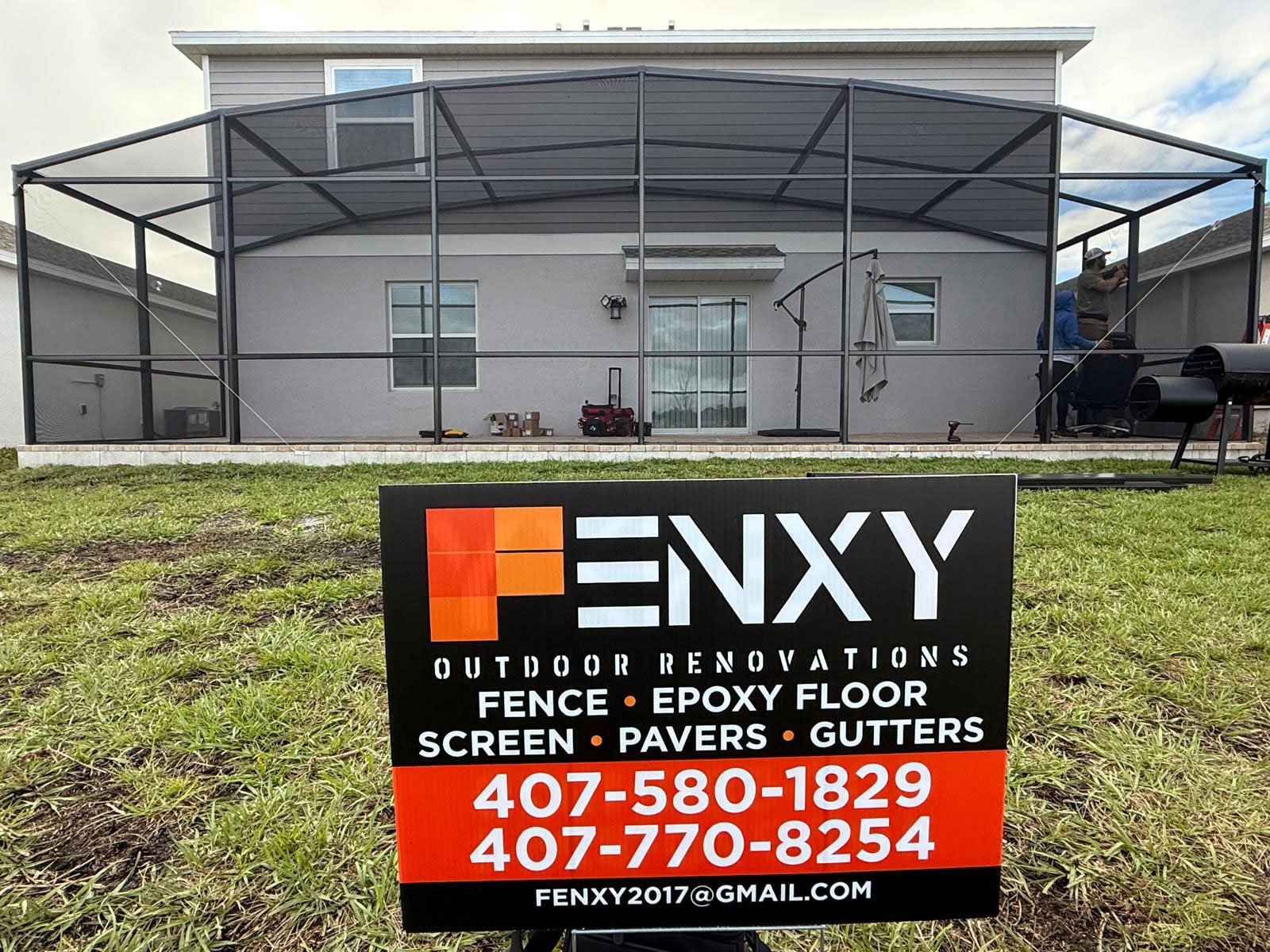 Screen enclosures with a Fenxy billboard